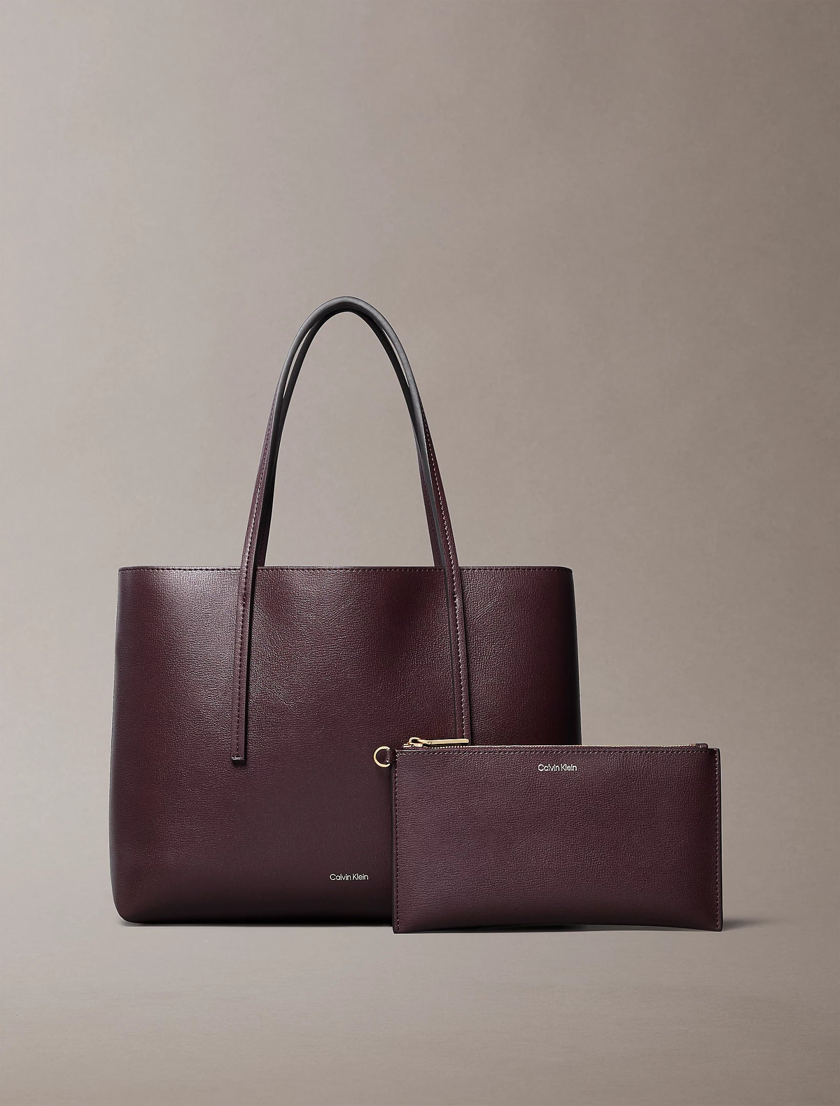 Bolso tote pequeño con logo en lámina metálica Fudge/Espresso