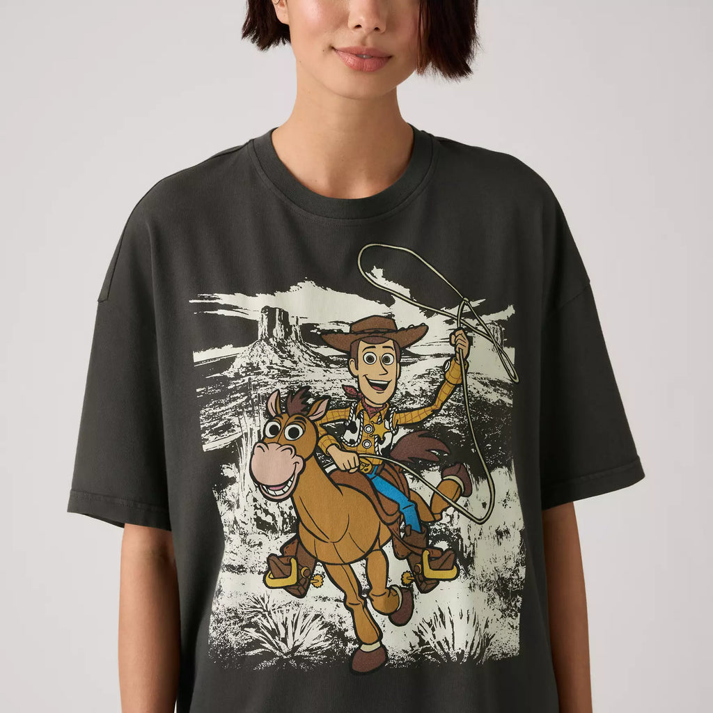 Levi's Camiseta Boxy Toy Story Woody Saddleman - Caqui Multicolor