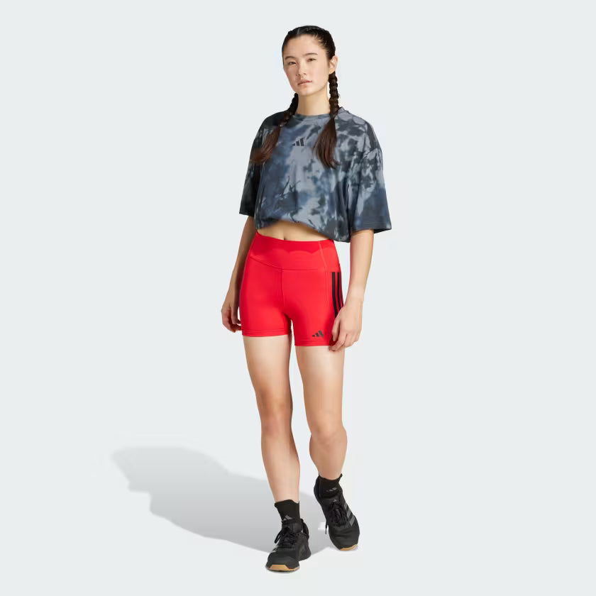 Mallas cortas Optime 1/4 3 bandas - Rojo