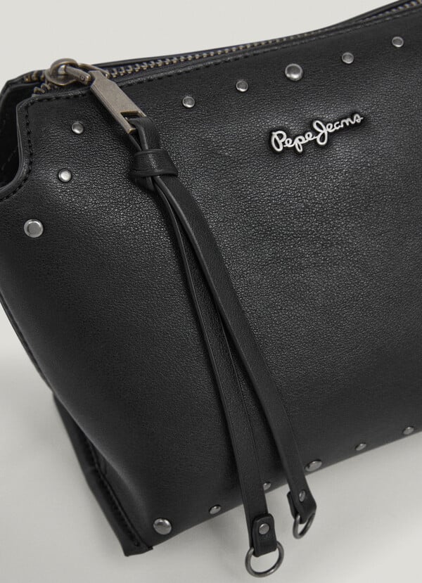 Pepe Jeans Bandolera Efecto Piel con Tachuelas - Negro