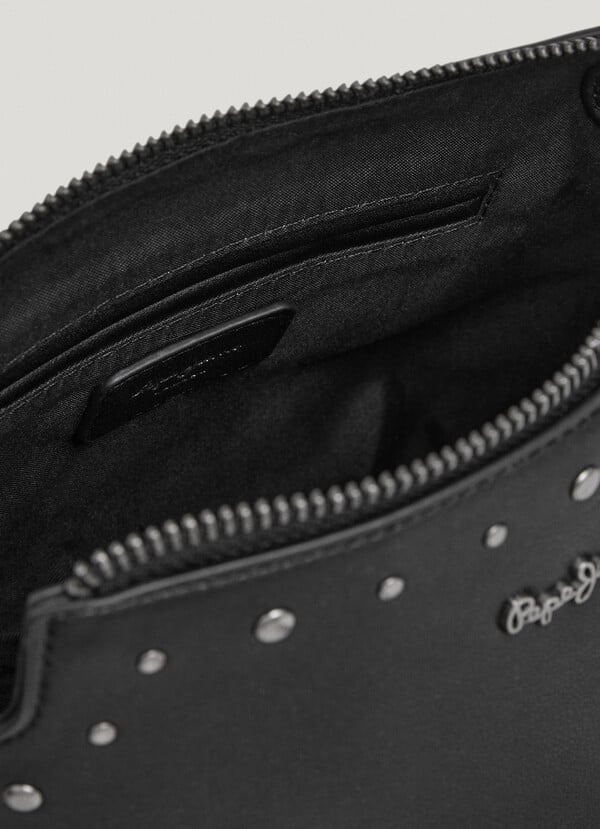 Pepe Jeans Bandolera Efecto Piel con Tachuelas - Negro