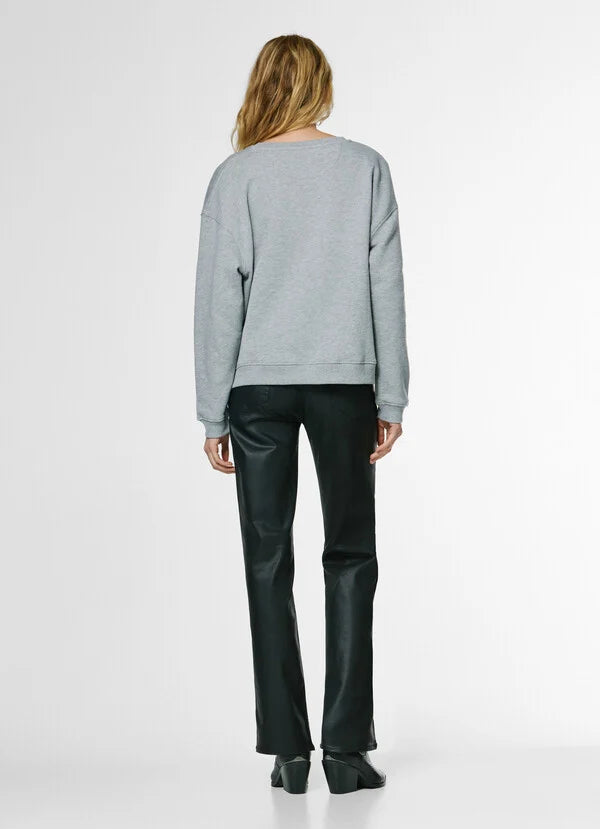 Pepe Jeans Sudadera Cuello Redondo con Texto Estampado - Gris