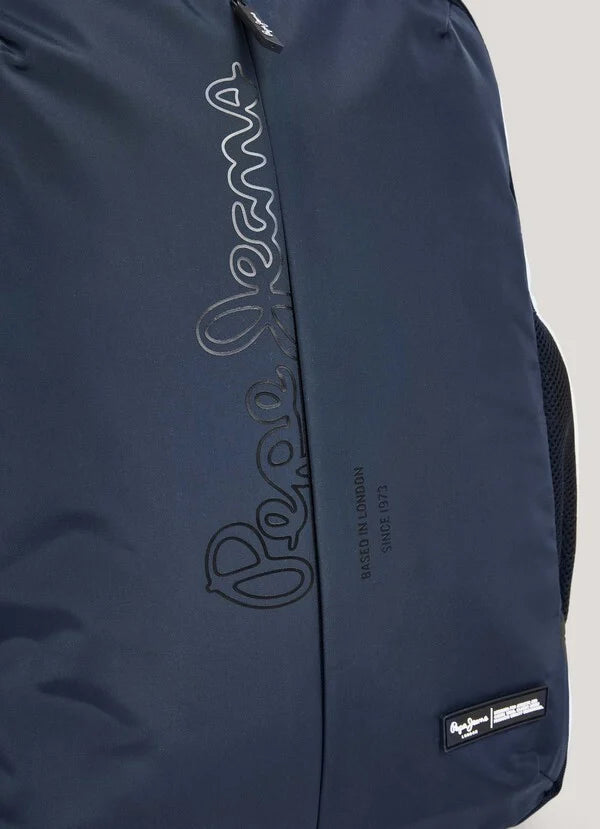 Pepe Jeans Mochila Portátil con Logo - Azul Navy