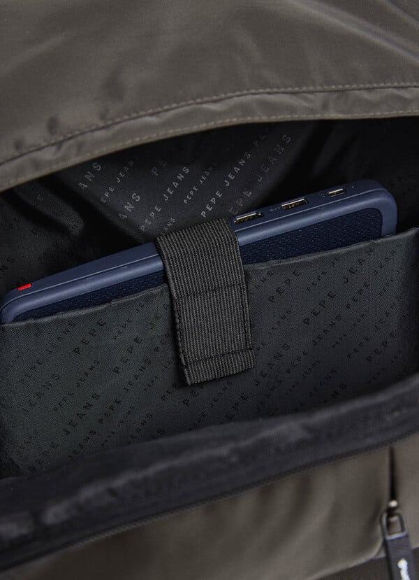 Pepe Jeans Mochila Portátil con Logo - Dark Grey