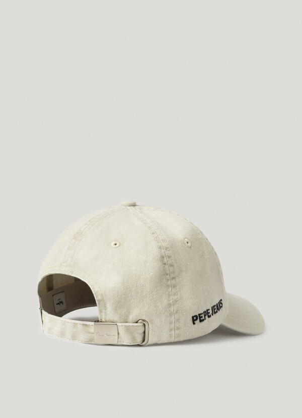 Pepe Jeans Gorra Sarga con Logo Bordado - Ivory White