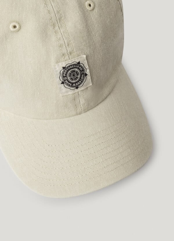 Pepe Jeans Gorra Sarga con Logo Bordado - Ivory White