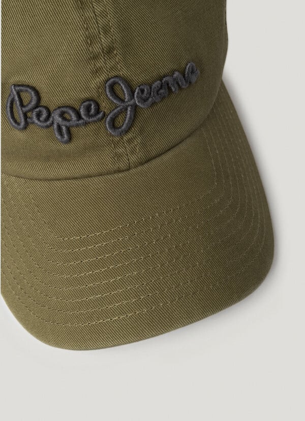 Pepe Jeans Gorra Sarga con Logo Bordado - Military Green