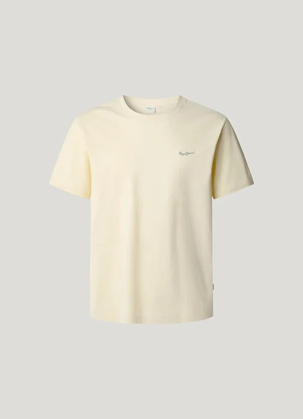Pepe Jeans Camiseta Logo Bordado Fit Regular - Shine Yellow