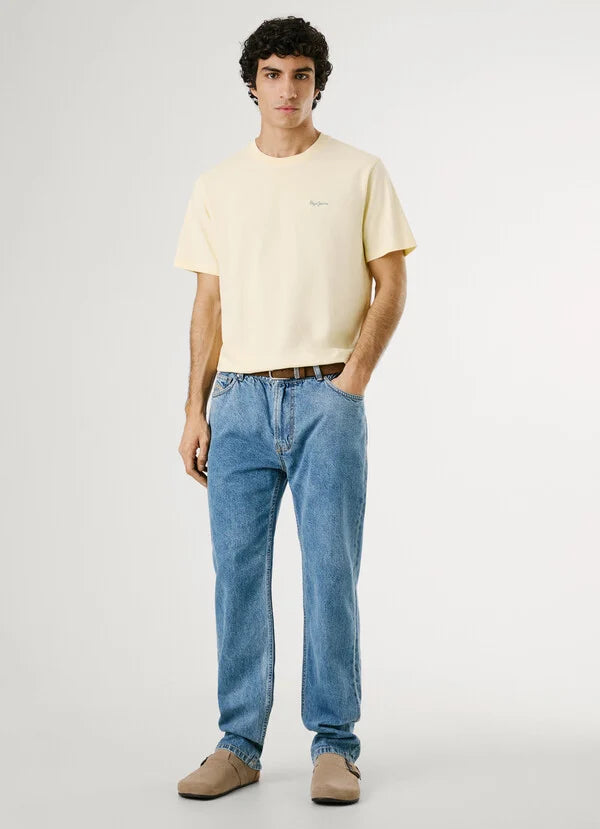 Pepe Jeans Camiseta Logo Bordado Fit Regular - Shine Yellow