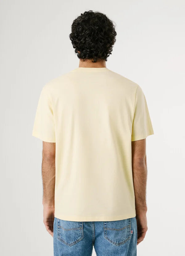 Pepe Jeans Camiseta Logo Bordado Fit Regular - Shine Yellow