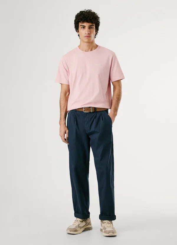 Pepe Jeans Camiseta Logo Bordado Fit Regular - Rose Pink
