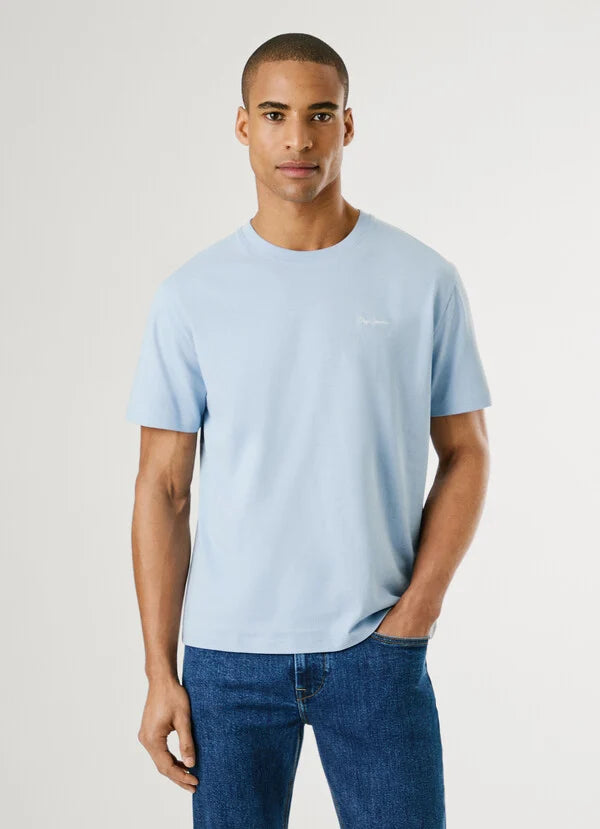 Pepe Jeans Camiseta Logo Bordado Fit Regular - Show Blue
