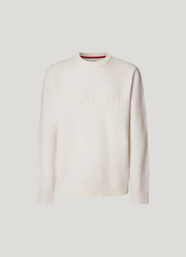 Pepe Jeans Jersey Cuello Redondo Fit Regular - Ivory White