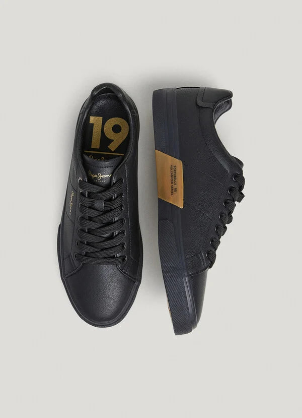 Pepe Jeans Zapatillas Clásicas Efecto Piel - Negras