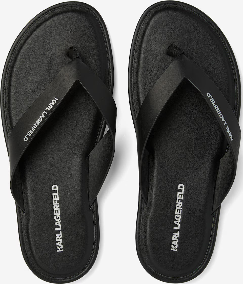 CHANCLAS DE CUERO NEGRO KARL LAGERFELD DE THE GIA STREET
