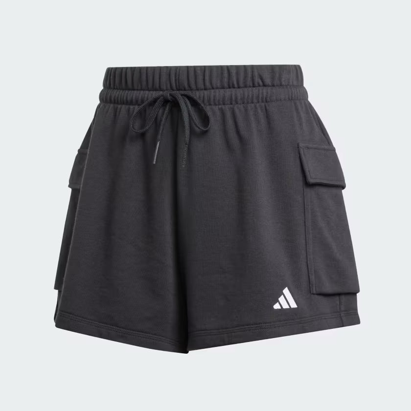 Pantalón corto Essentials Small Logo French Terry Cargo Negro