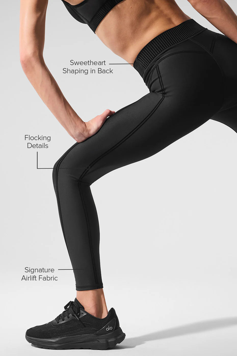 Legging Line Up Airlift de cintura alta con largo 7/8 - Negro