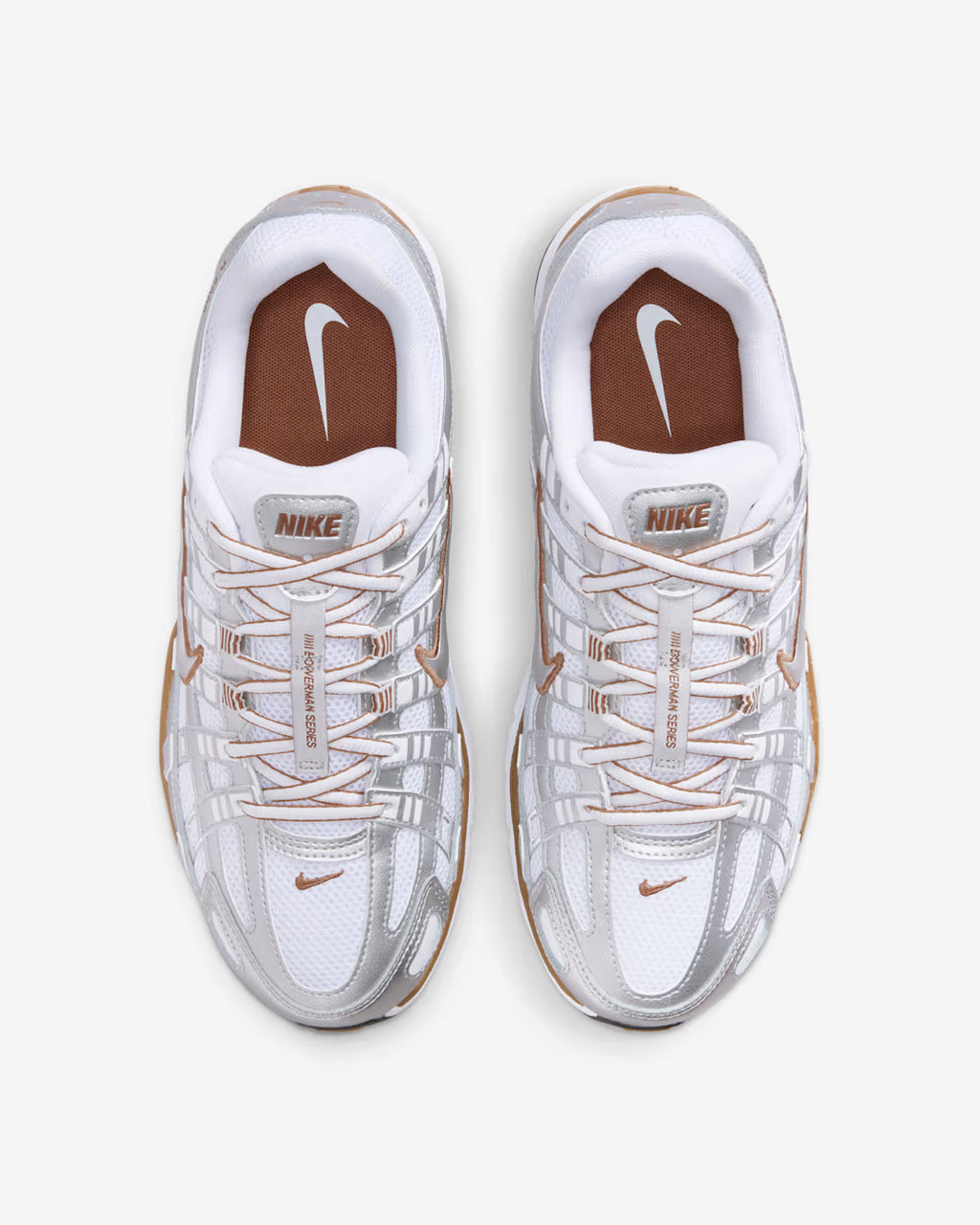 Nike P-6000 Blanco Plata Marrón