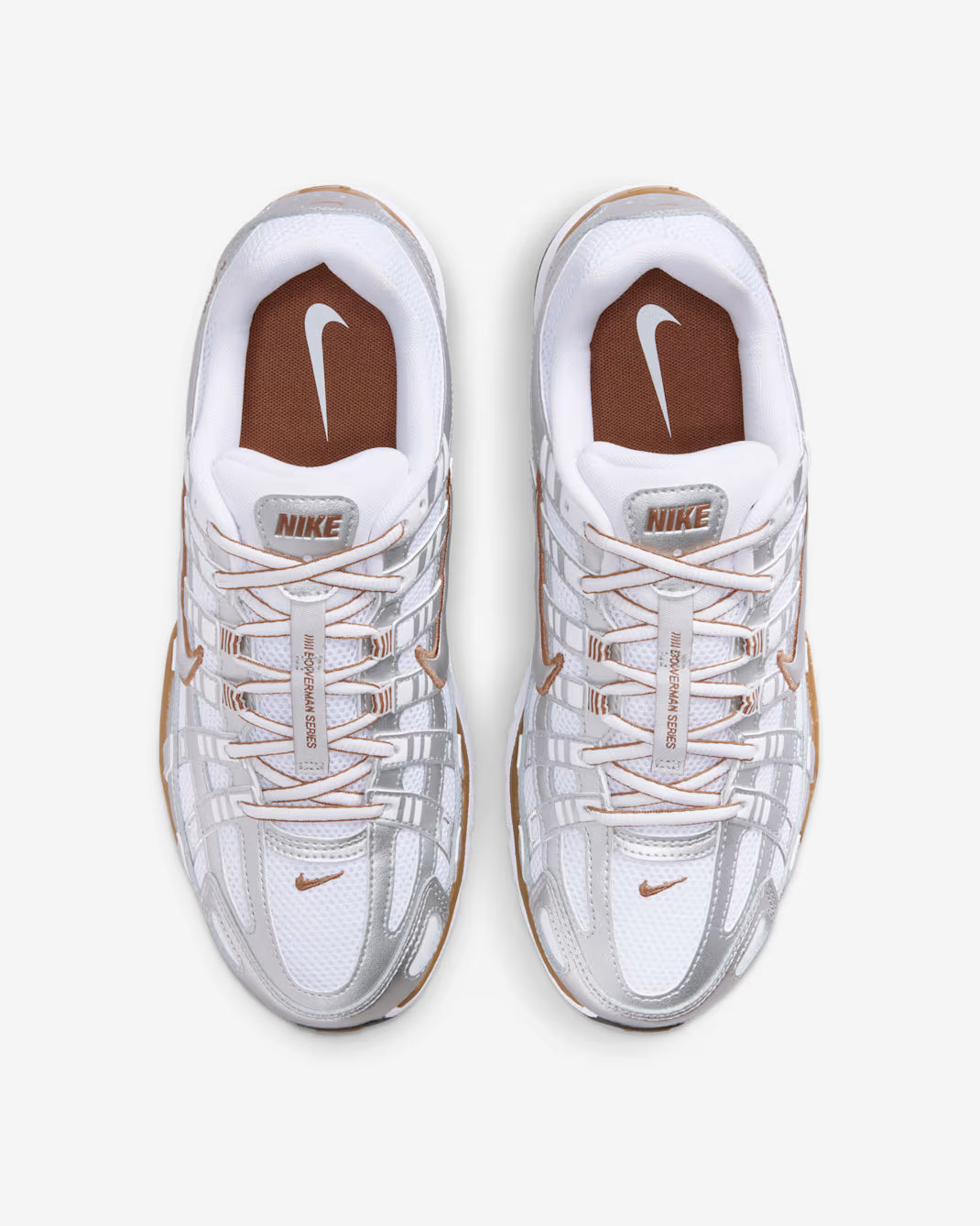 Nike P-6000 Blanco Plata Marrón