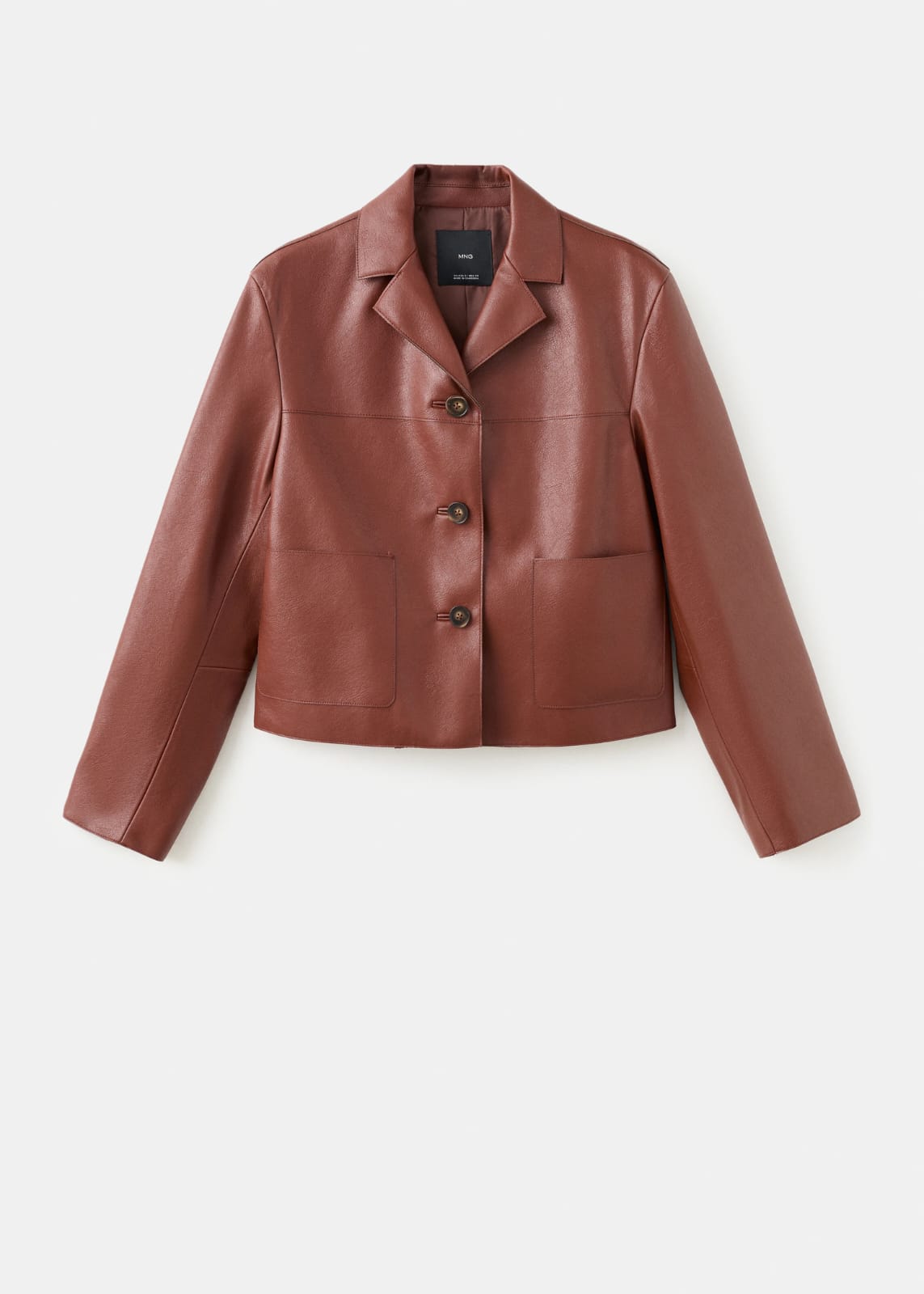 Chaqueta efecto piel Mango