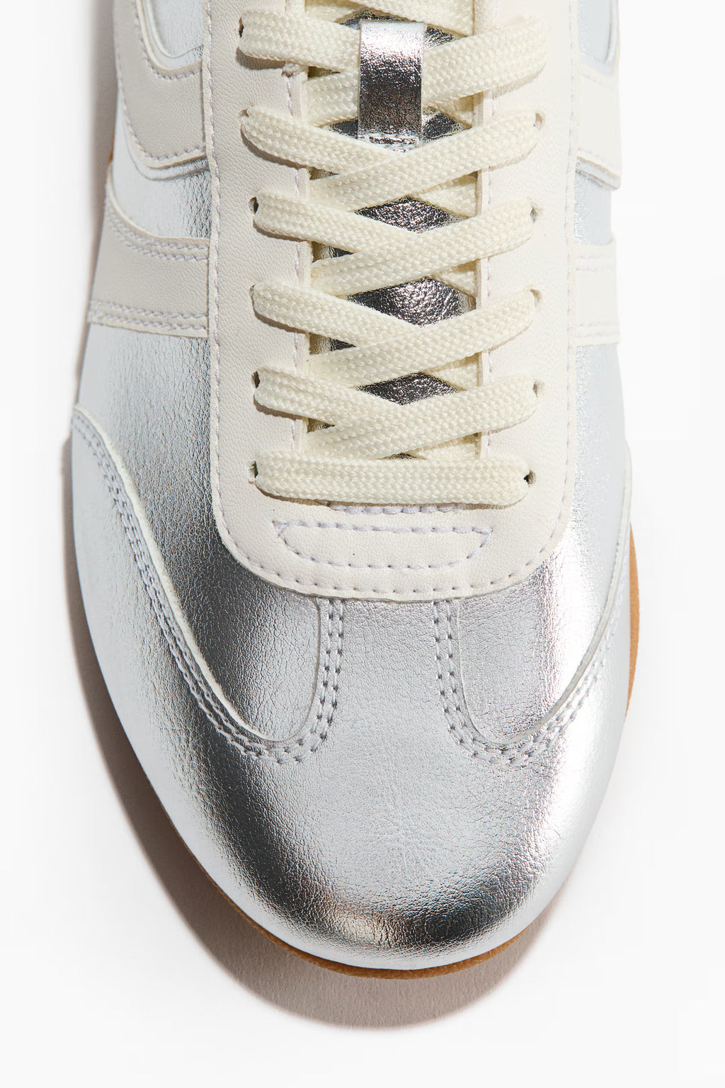 Zapatillas deportivas con collarín acolchado y cordones - Plateado H&M