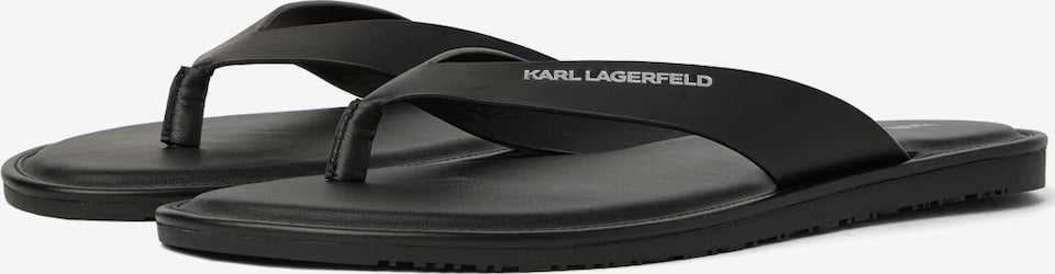 chanclas cuero negro karl Lagerfeld Gia Street