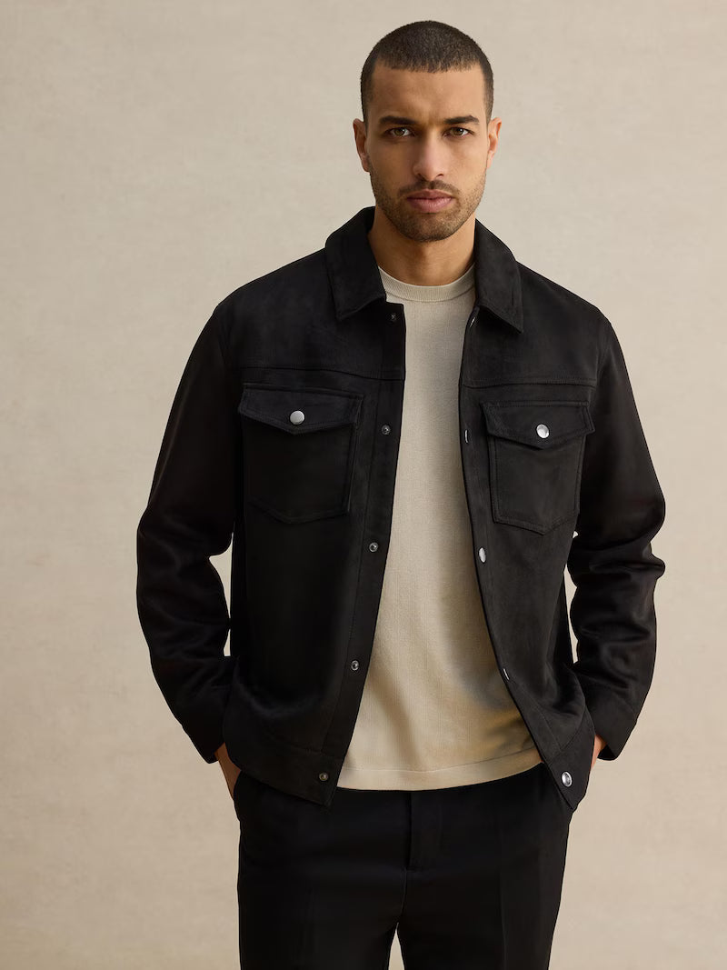 Chaqueta ligera efecto anté vegano Dan Fox Apparel