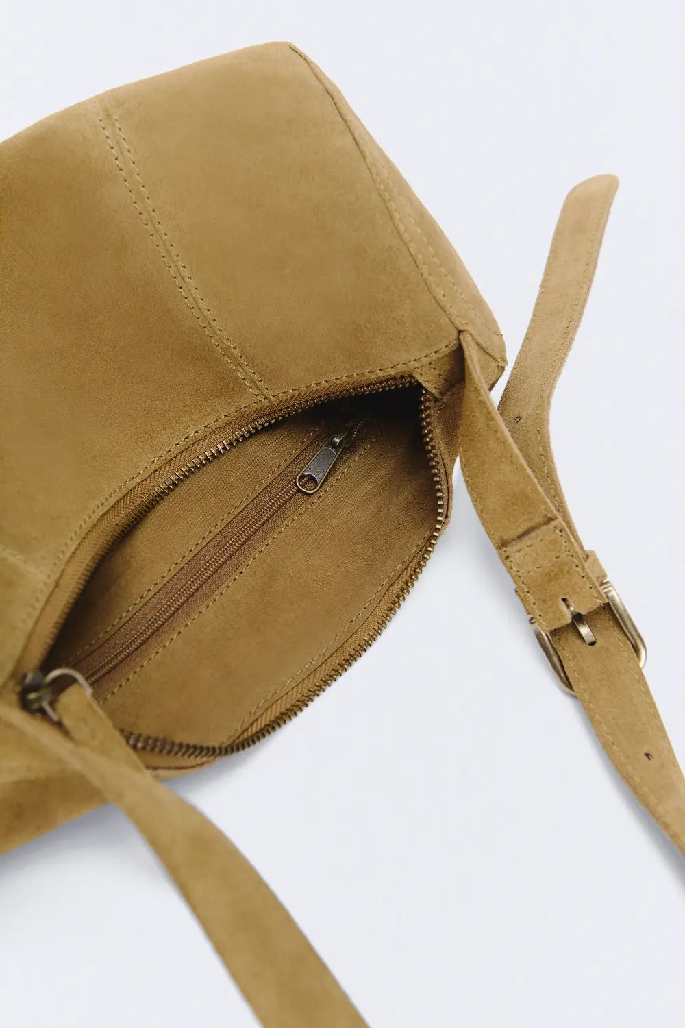 Bolso Suede Baguette Ante  marrón Caqui
