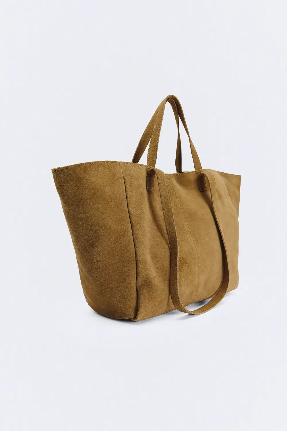 Bolso Shopper Suede Manhattan — Caqui Claro