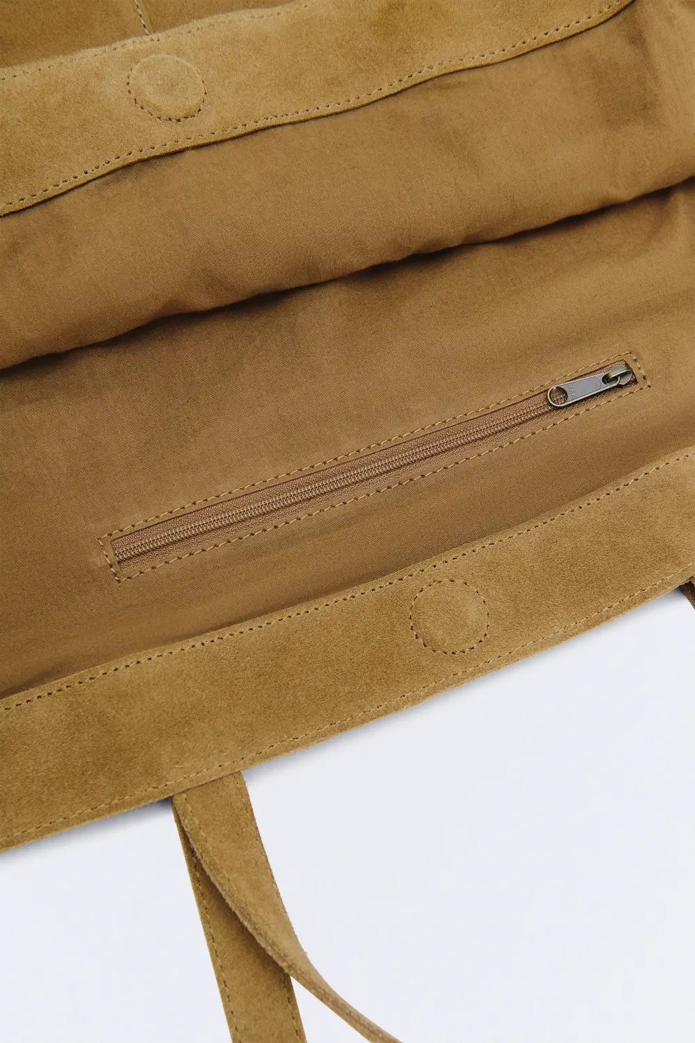 Bolso Shopper Suede Manhattan — Caqui Claro