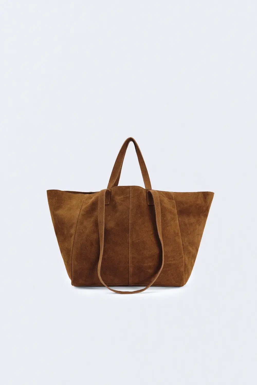 Bolso Shopper Suede Manhattan — Marrón