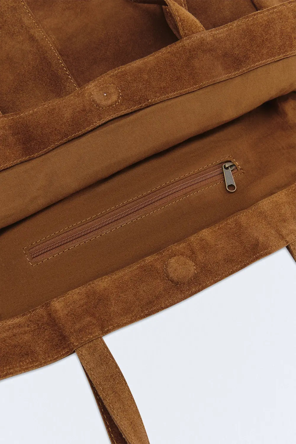 Bolso Shopper Suede Manhattan — Marrón