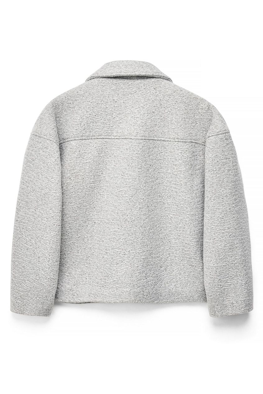Chaqueta de Bouclé con Cremallera NA KD Gris Claro