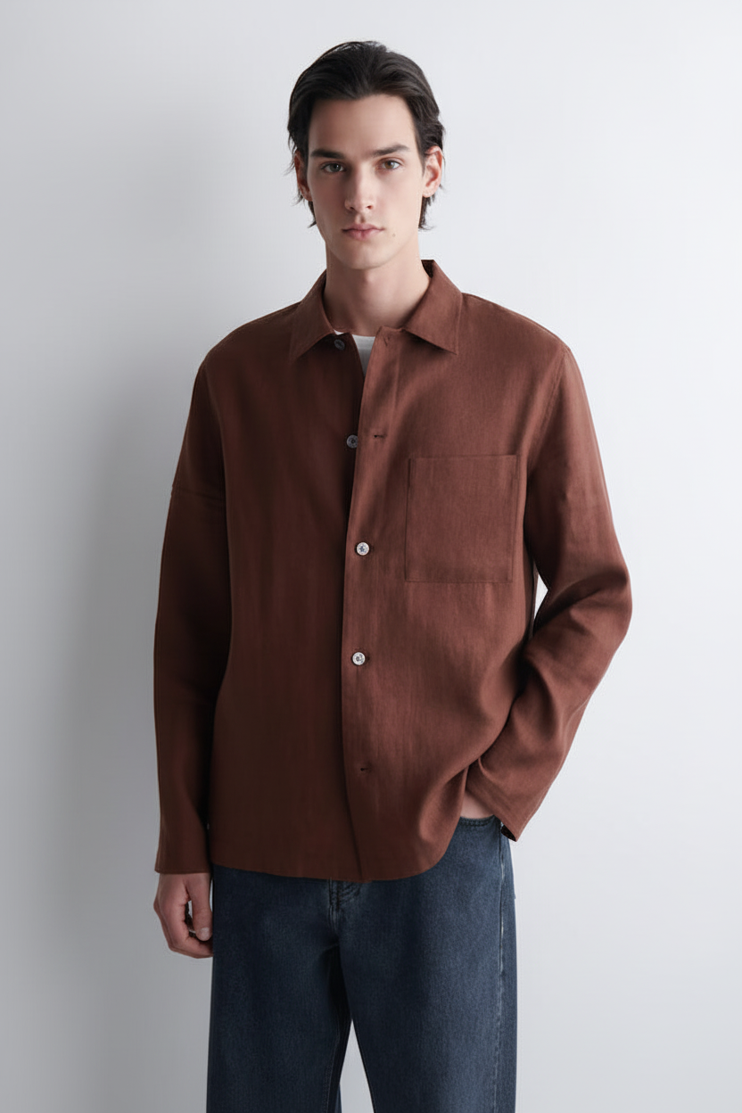 Camisa Teja Lino - Tres cuartos