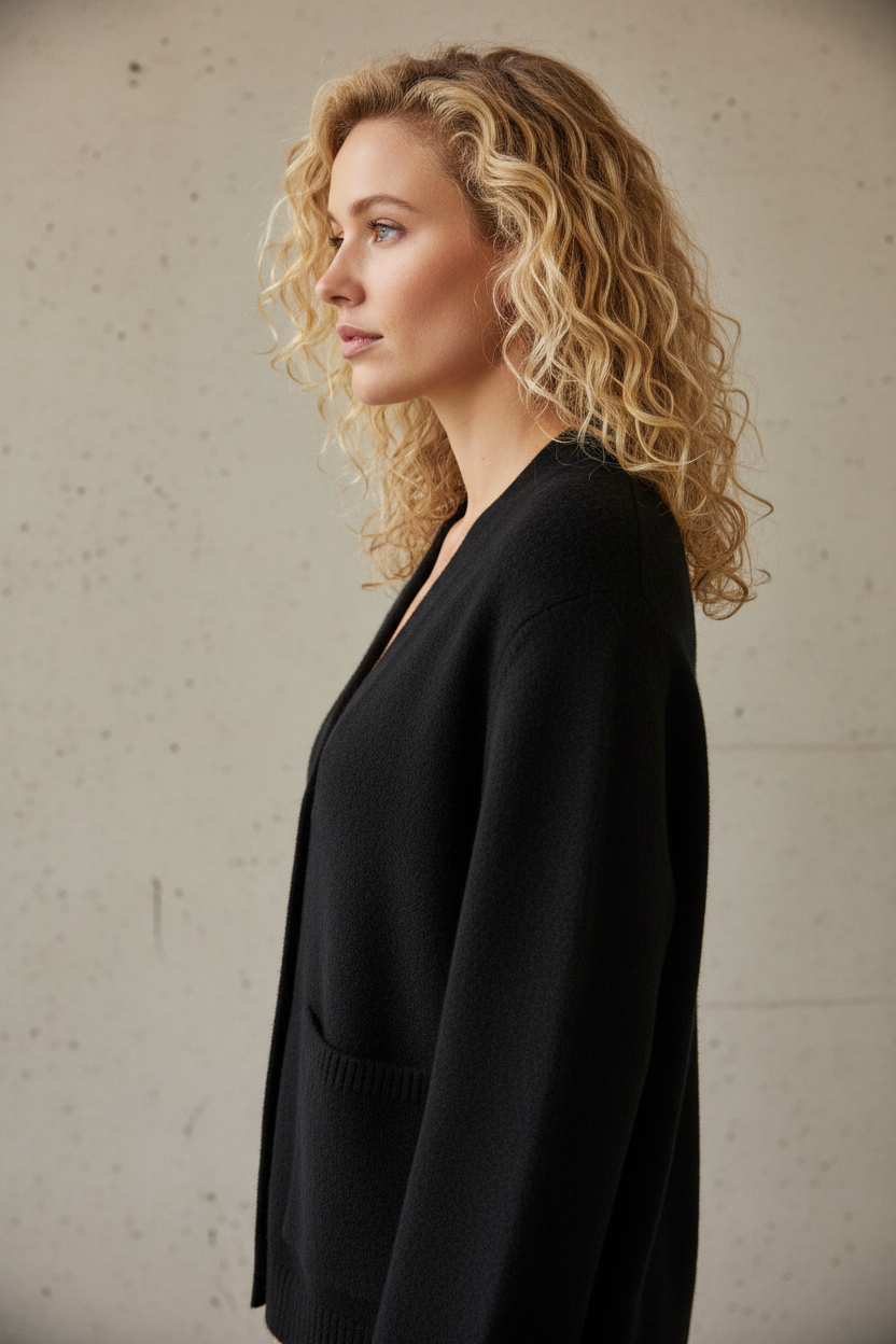 Cardigan Bruma Negro - Costado