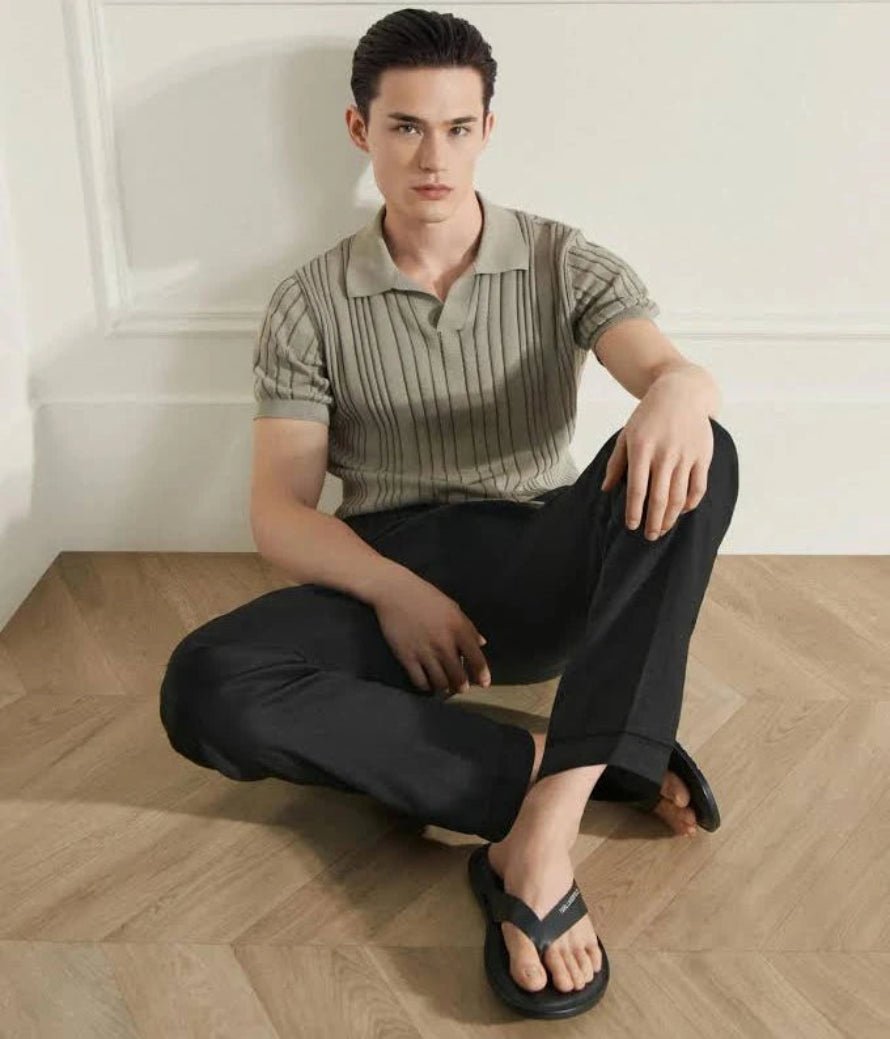 chanclas karl lagerfeld en cuero 