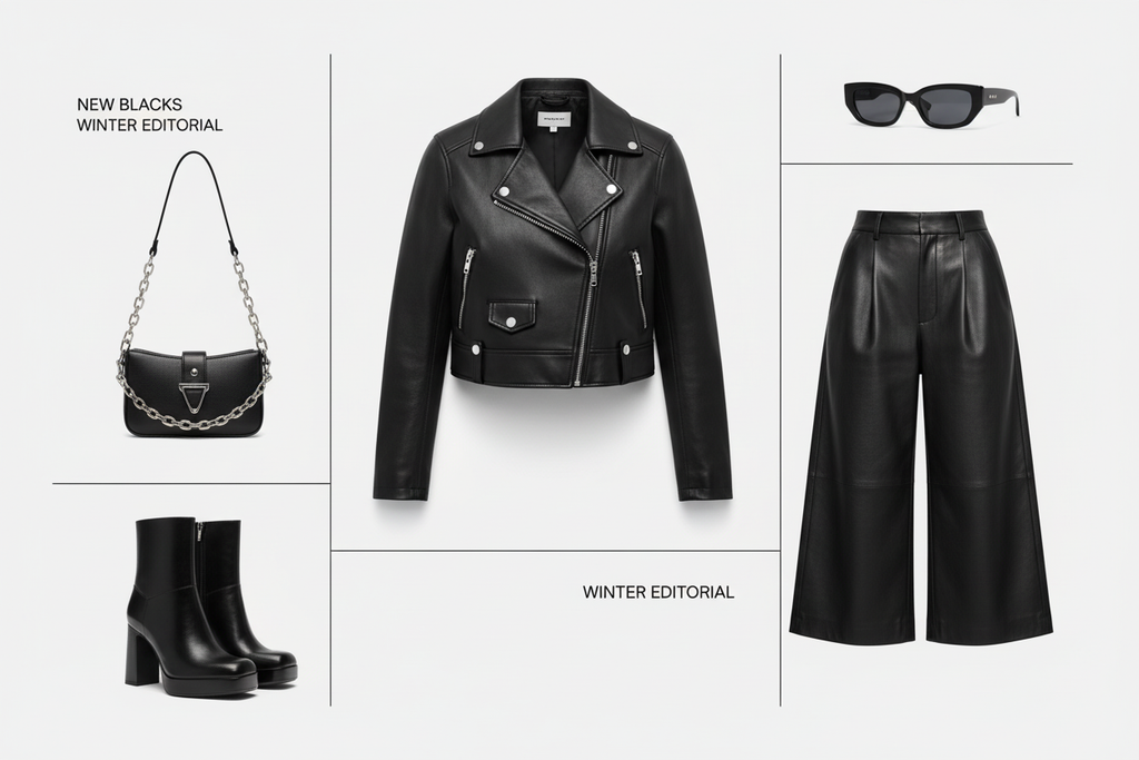 Collage outfit total black