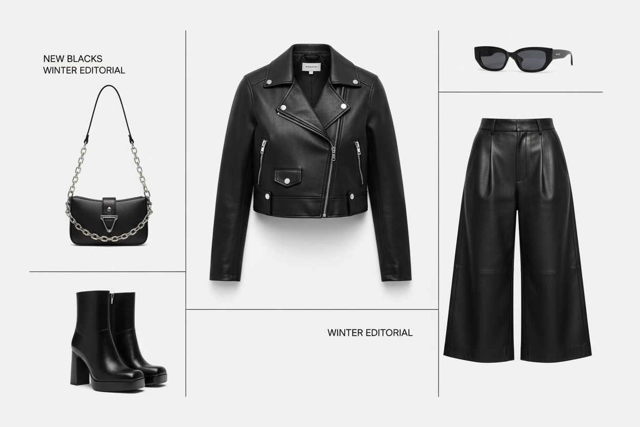 Collage outfit total black