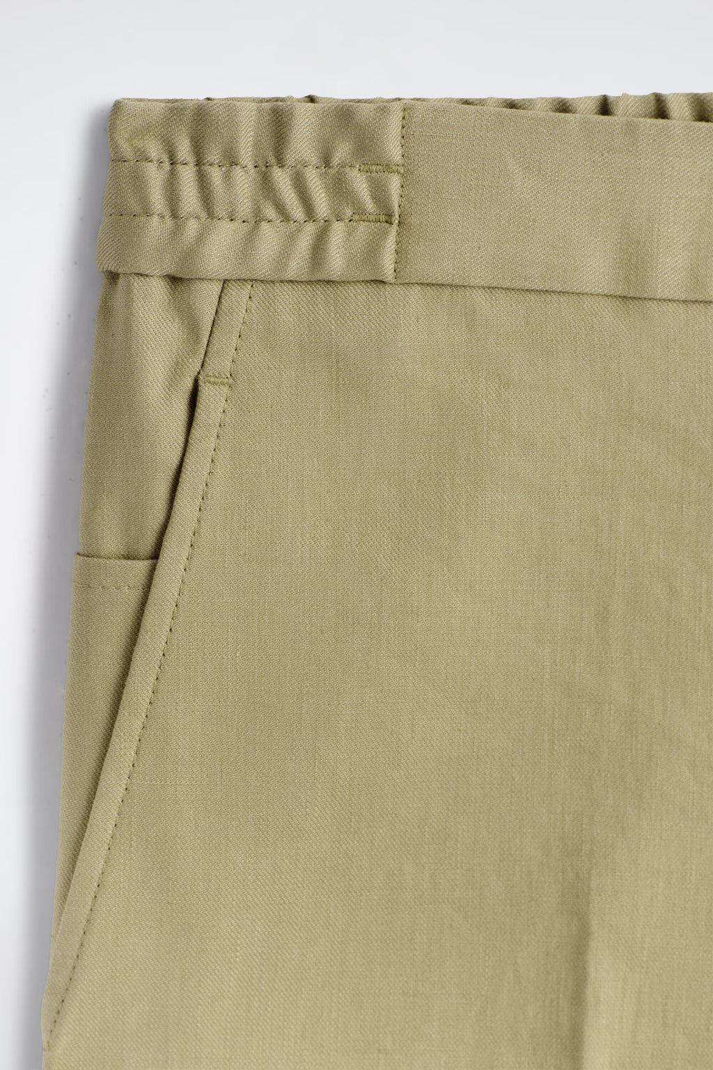 Pantalón de Lino y Algodón Slim Fit Straight Leg
