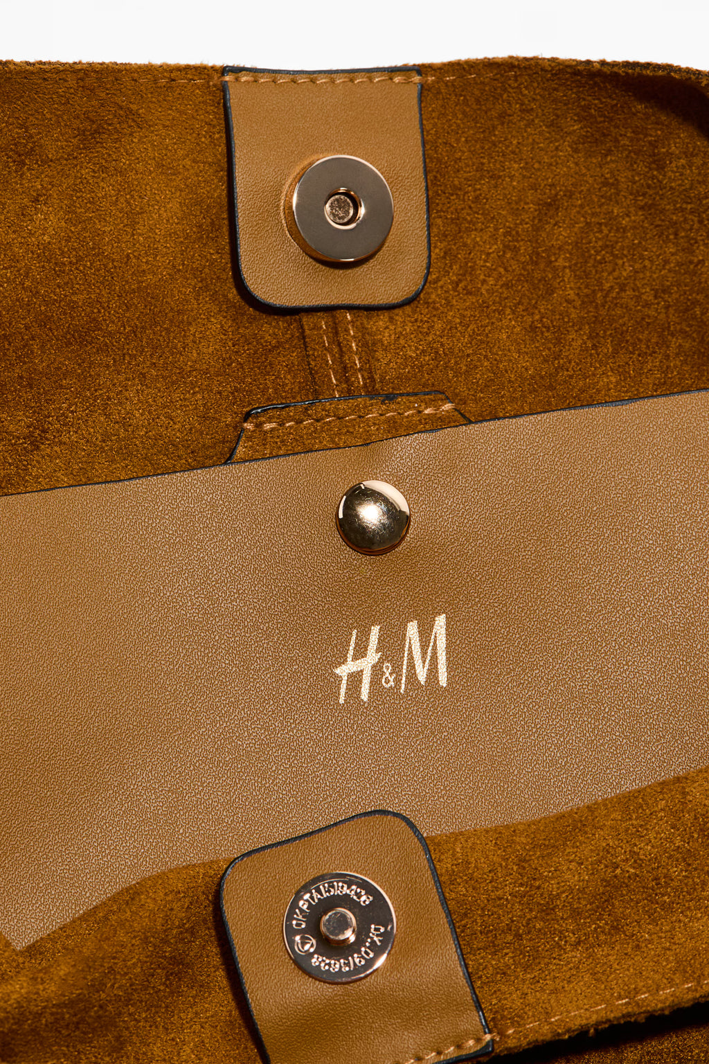 Bolso de hombro marrón nobuk H&M