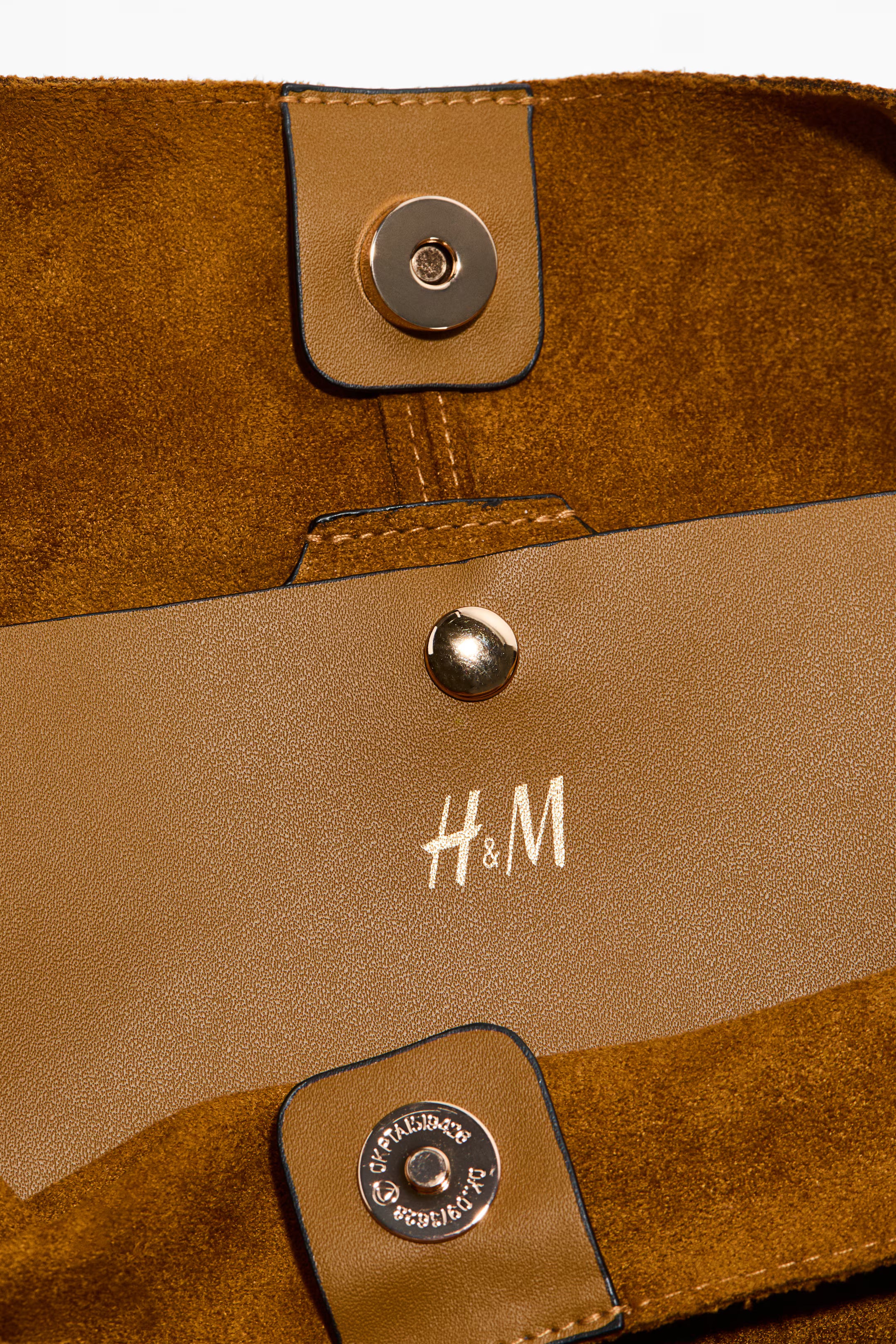 Bolso de hombro marrón nobuk H&M