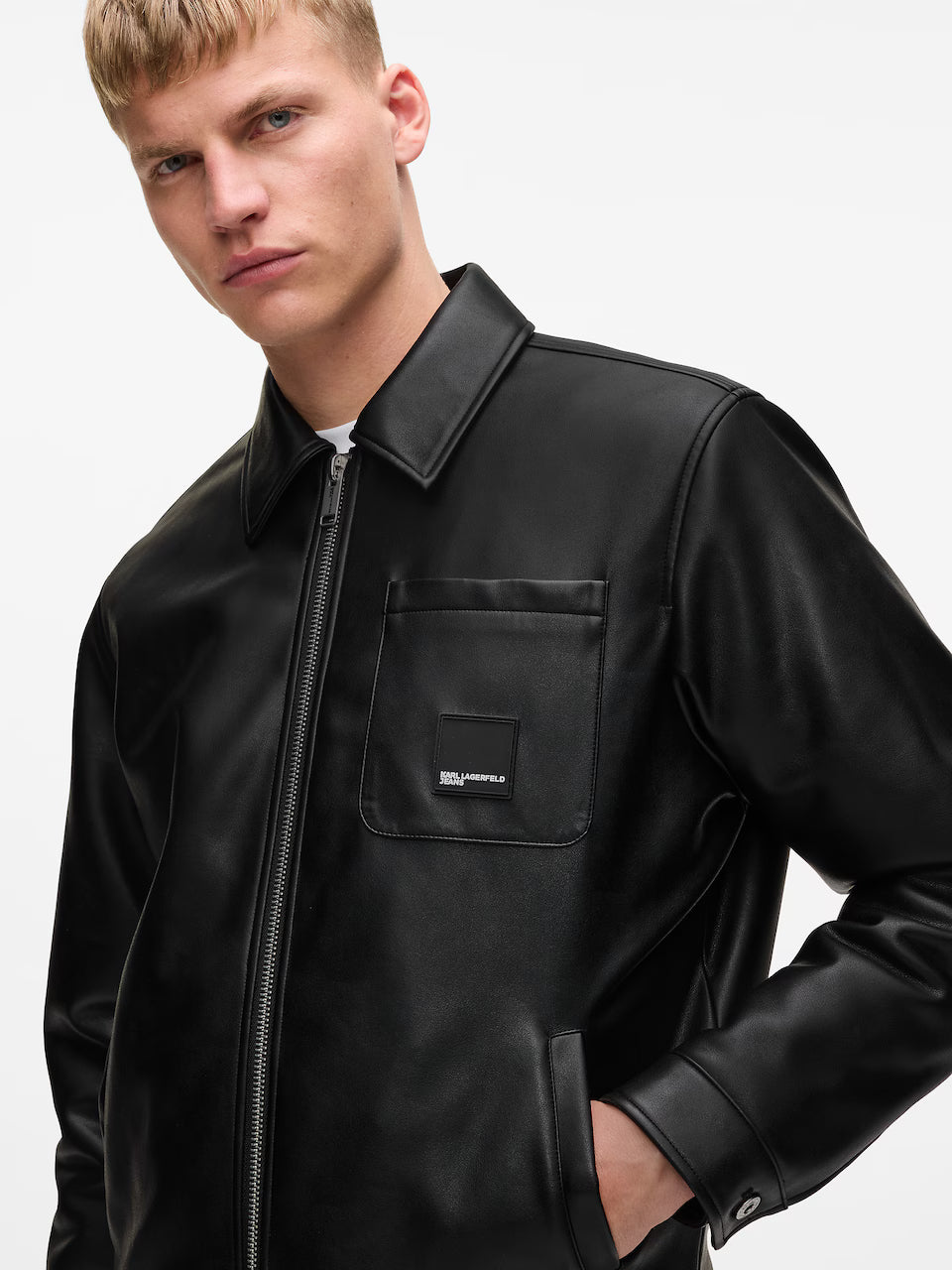 Cazadora cuero vegano Karl Lagerfeld black
