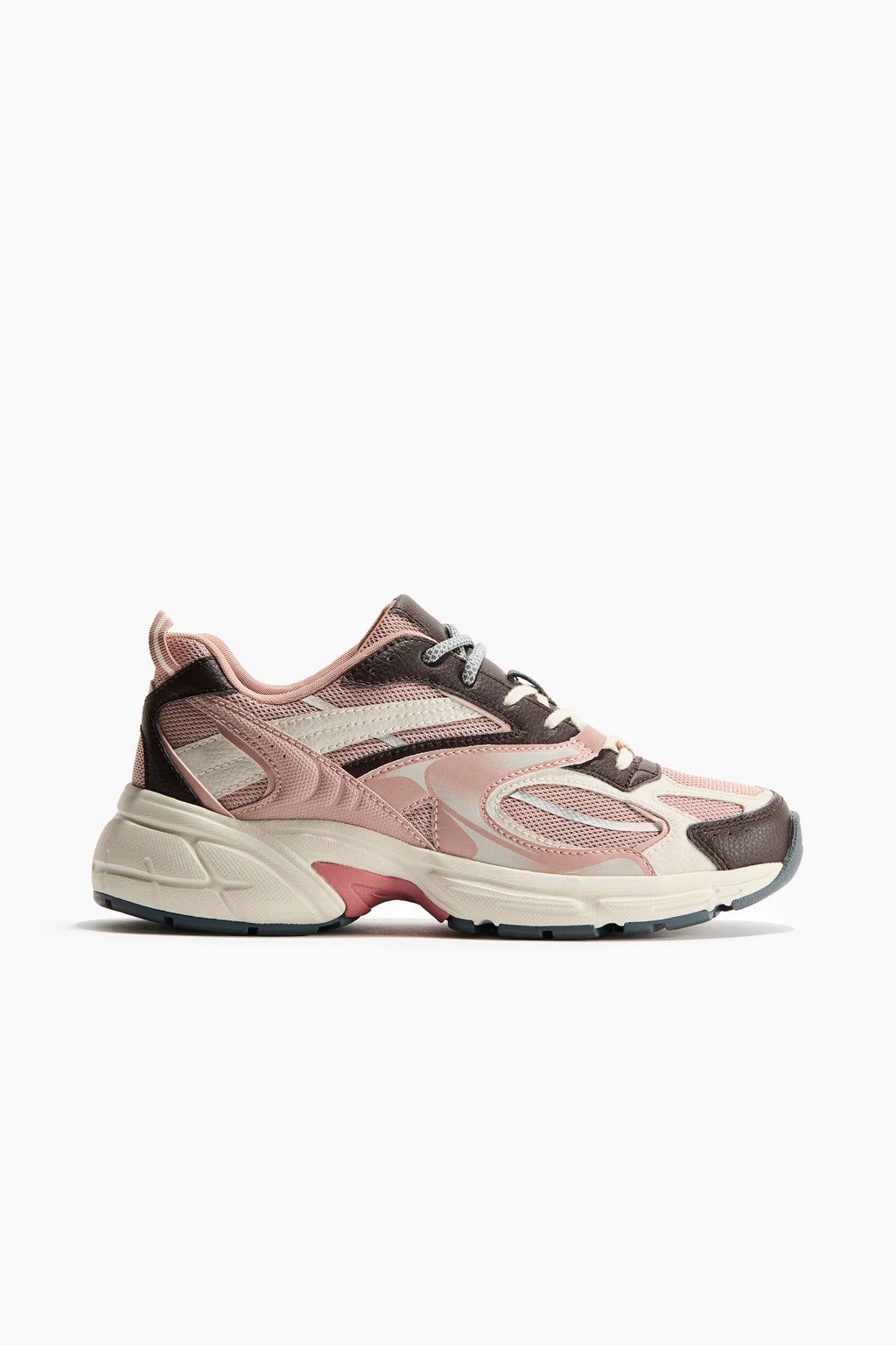 Zapatillas deportivas con suela gruesa HM Rosa y Chocolate