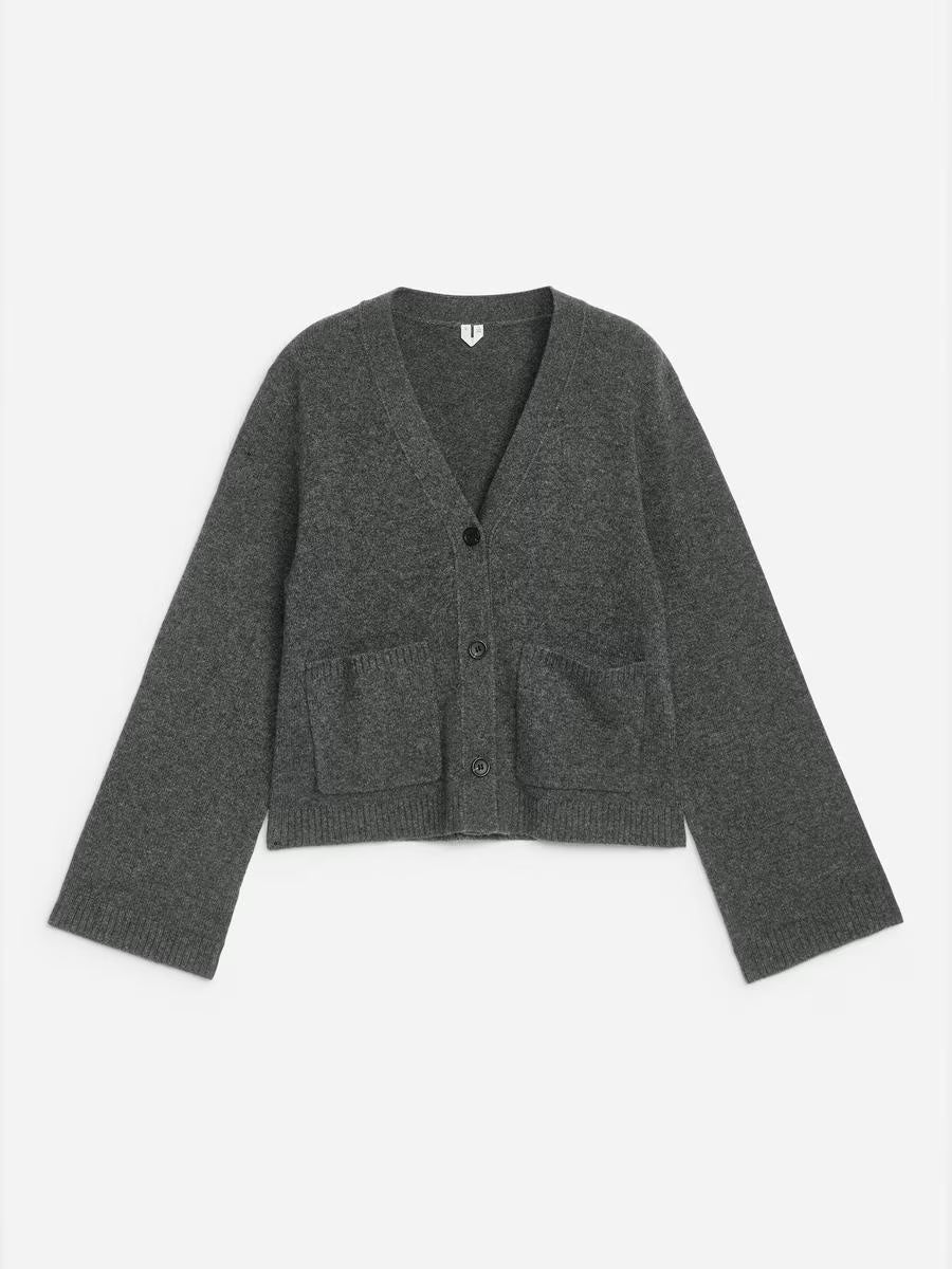 Cárdigan Bruma Gris Lana fina 100%