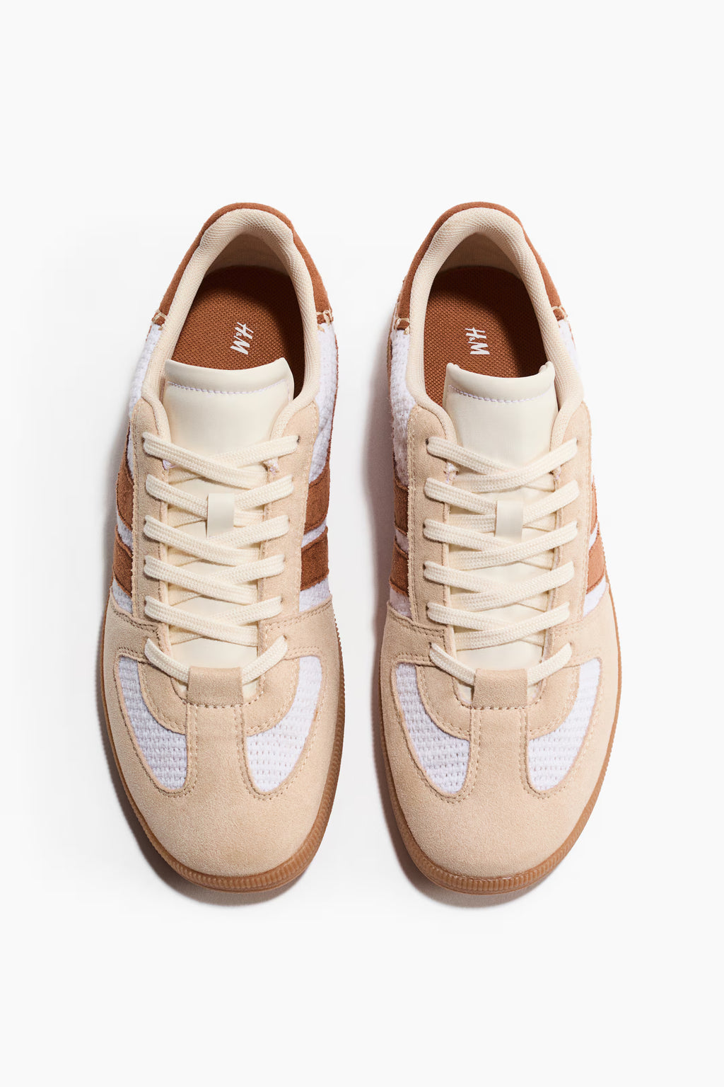 Zapatillas deportivas con collarín acolchado HM Beige/Blanco/Marrón