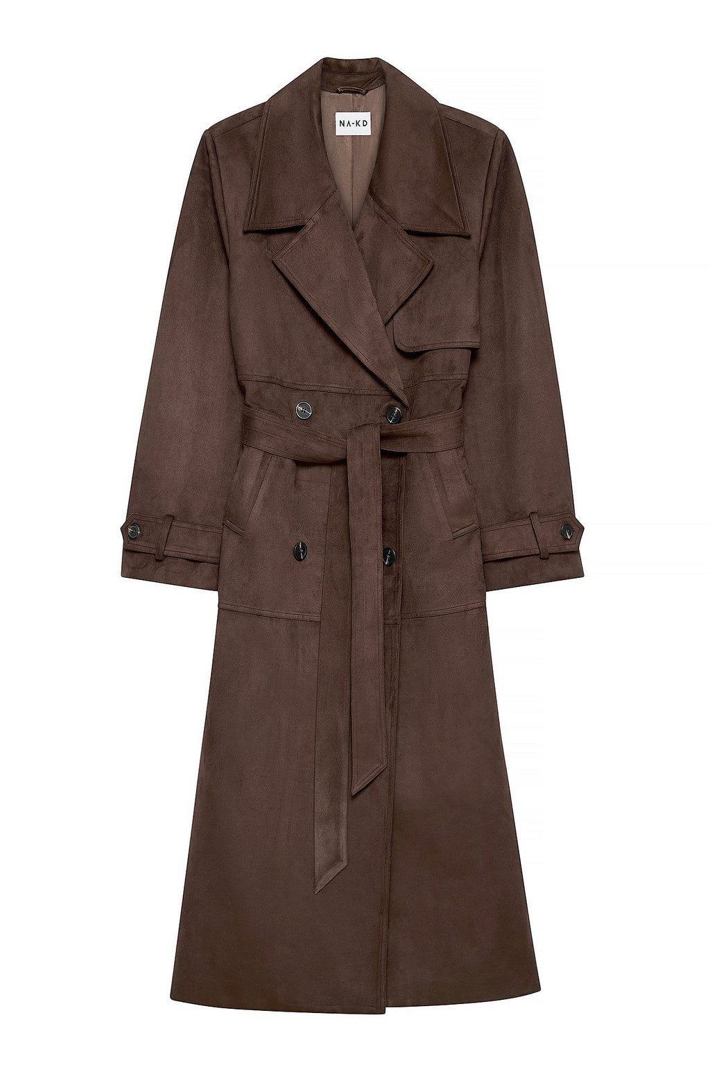 Gabardina NA-KD efecto ante marrón