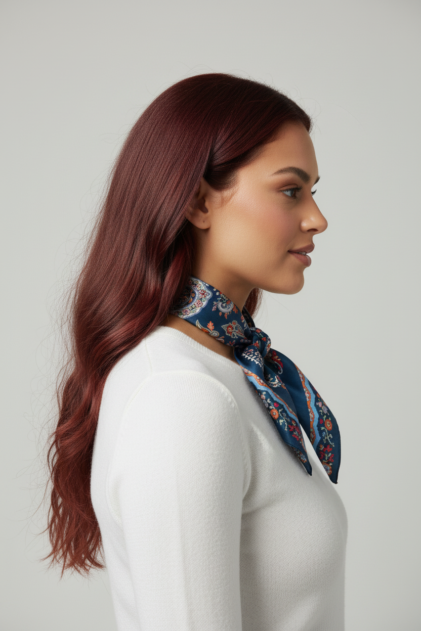 Foulard azul cuello lateral Gia