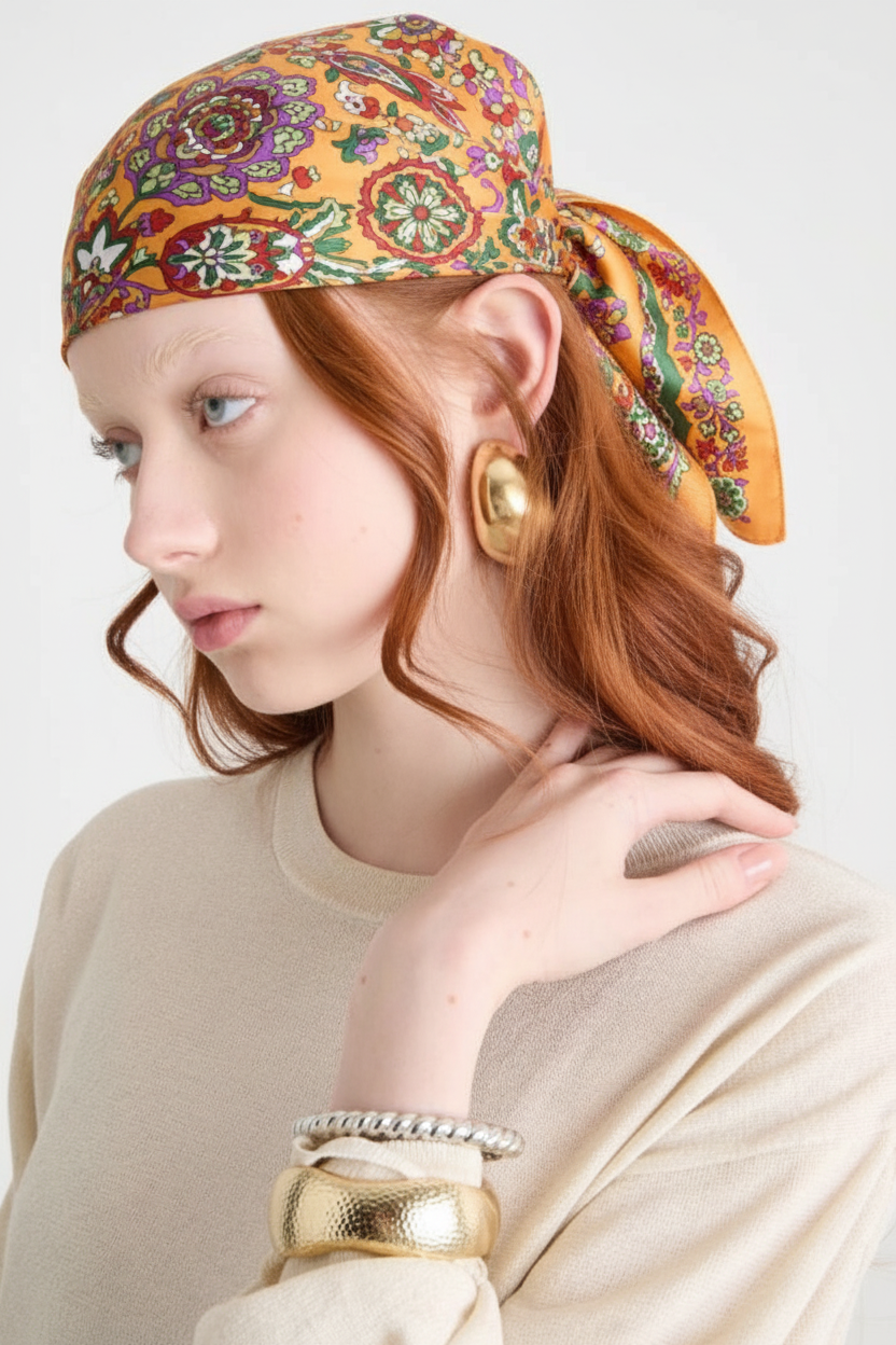 Foulard naranja cabeza modelo nueva