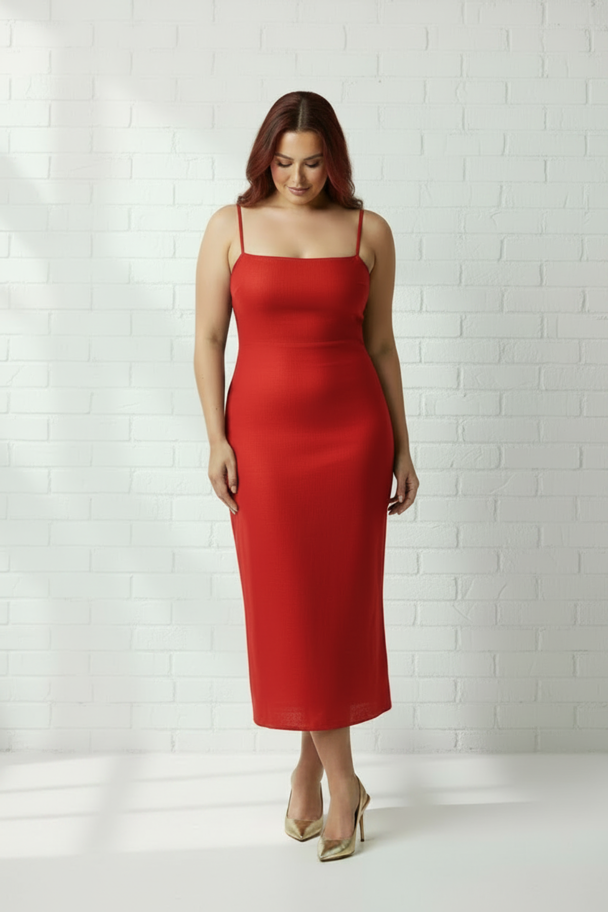 Gia vestido rojo cherry alta resolución
