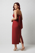 Gia — Vestido Rojo Lazo Espalda lino primavera verano 